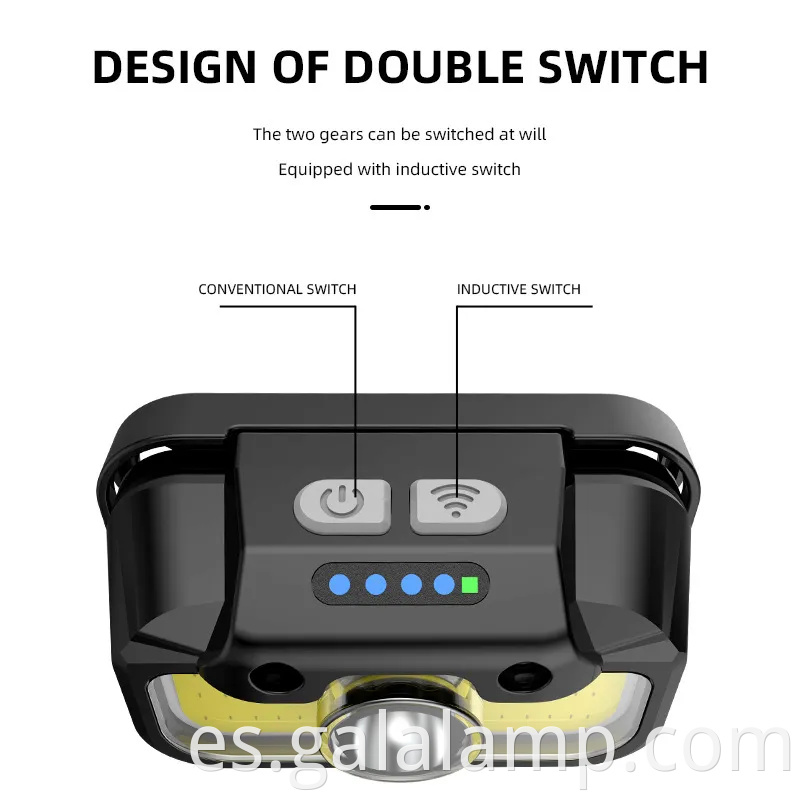 Luz de campamento recargable del sensor de movimiento con opciones de luz blanca/roja/verde